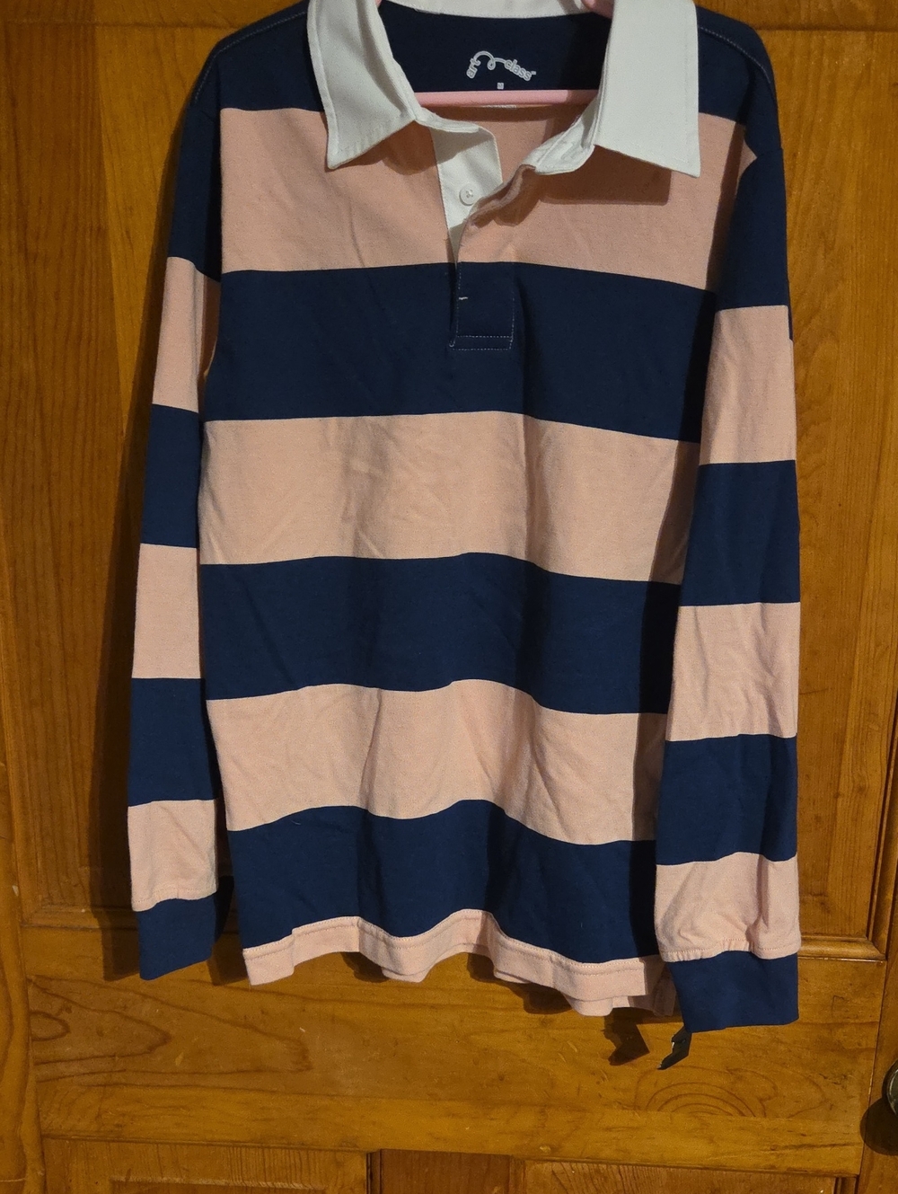 art class Navy & Pink Striped Long-Sleeve Rugby Shirt